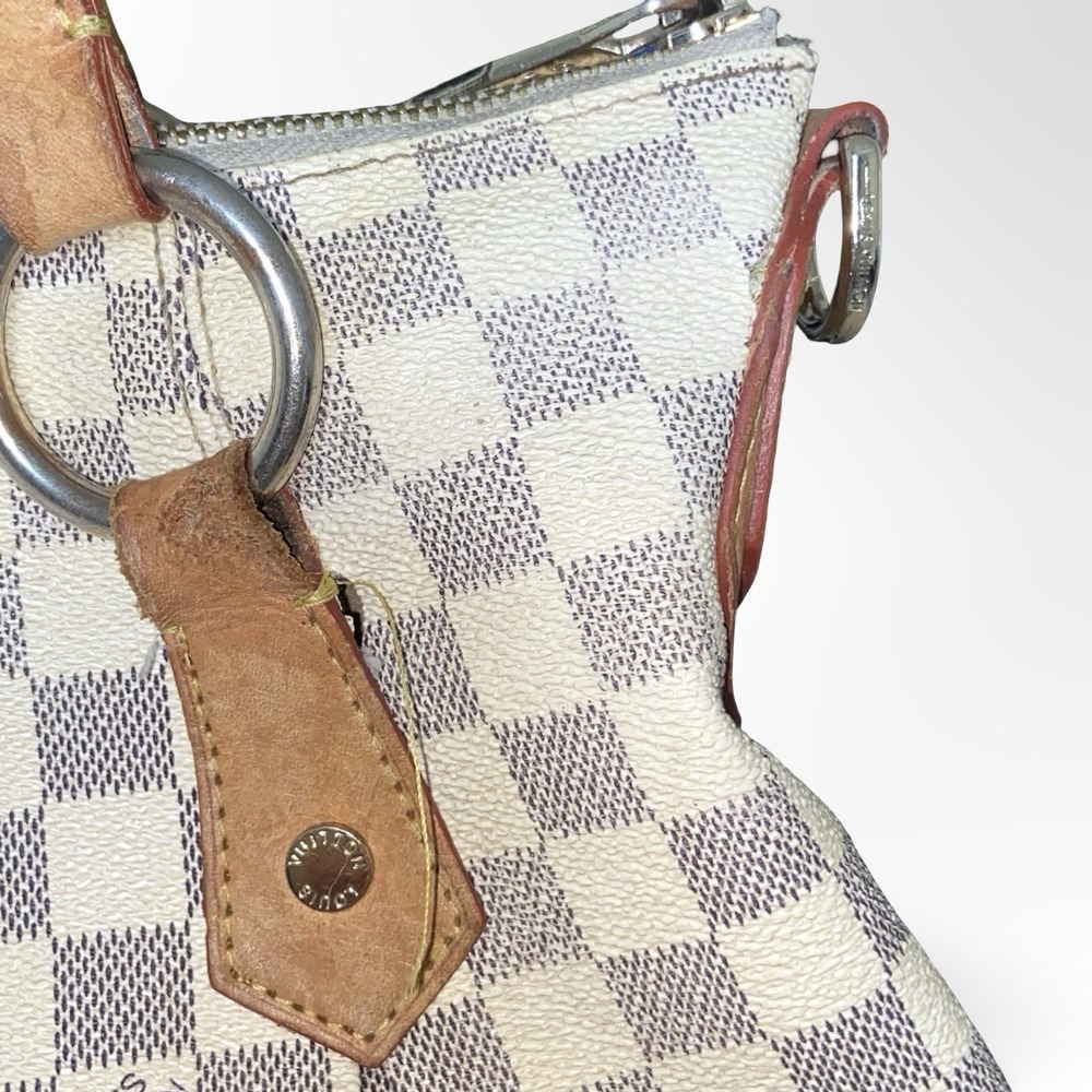 Louis Vuitton Damier Azur Evora MM Vintage Shoulder Tote Bag Checkered Purse - Picture 14 of 16